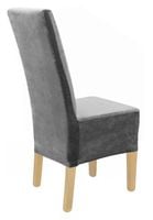 Pokrowiec Na Krzesło Xxl Szary Welur Elastyczny [21Ra]