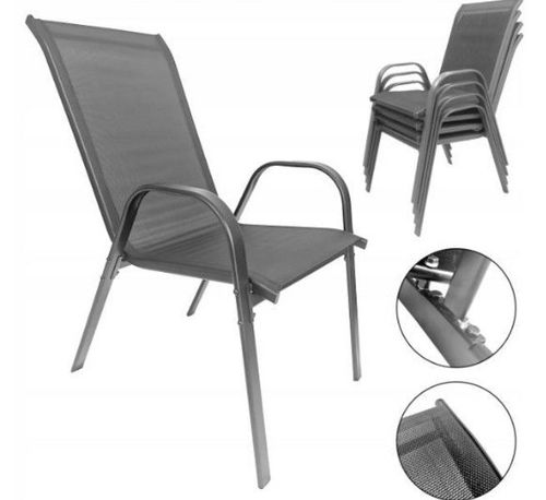 Krzesło ogrodowe Minorka2 do balkonu i tarasu szare na Arena.pl