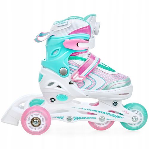 Rolki Łyżwy Wrotki Regulowane 4w1 RAVEN Lia PLUS Mint 30-33 Kółka LED na Arena.pl