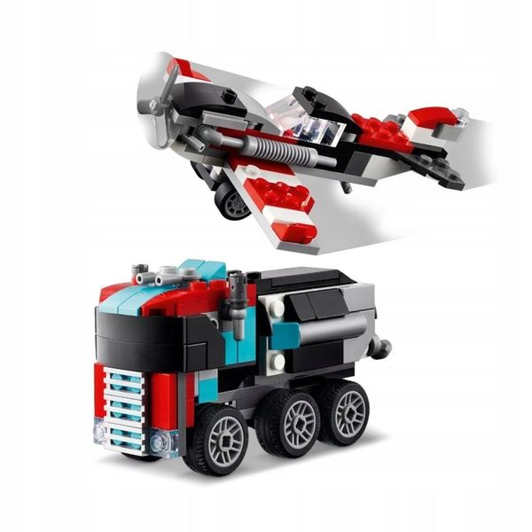 LEGO Creator 3 w 1 31146 Ciężarówka z platformą i helikopterem zdjęcie 3