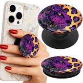 Uchwyt do telefonu Popsocket na palce/stojak PANTERA FIOLETOWA WZORY