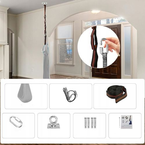 HAMAK - CHUSTA AKROBATYCZNA DLA DZIECI ,1.5*2.8M HUŚTAWKA SENSORYCZNA HAMAK na Arena.pl