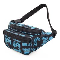 NERKA saszetka biodrówka torebka damska polska napisy N043 niebieska