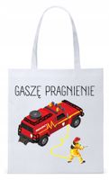 Dla Strażaka Prezent Torba Eco Biała Shopper Z Nadrukiem Ze Zdjęciem