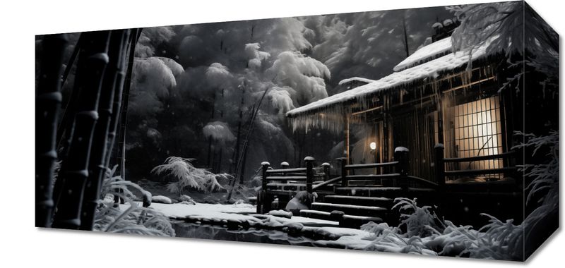 Obraz 40x20cm Tradycyjna Japońska Chatka zdjęcie 1