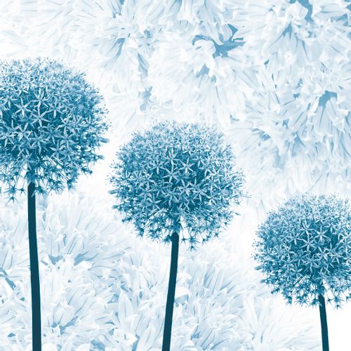 Fototapeta Ścienna Niebieskie DMUCHAWCE Kwiaty Styl Boho 368cm x 254cm na Arena.pl