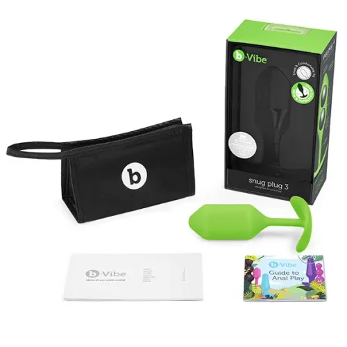 Plug analny - B-Vibe Snug Plug 3 Lime na Arena.pl