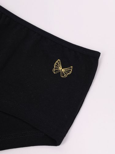 Figi damskie midi bawełniane motylki czarne 3PAK M YOCLUB na Arena.pl