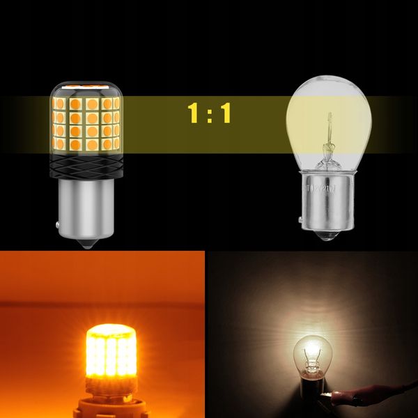 ŻARÓWKA LED PY21W XSTORM POMARAŃCZOWA KIERUNEK CAN zdjęcie 3