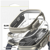ringke slim 2-pack apple watch ultra 1 / 2 (49 mm) clear & titanium grey