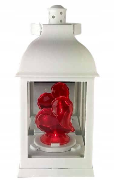 LATARENKA LED LAMPION ZNICZ SERCE NA BATERIE DEKORACYJNA BIAŁA WKŁAD KOLORY zdjęcie 10