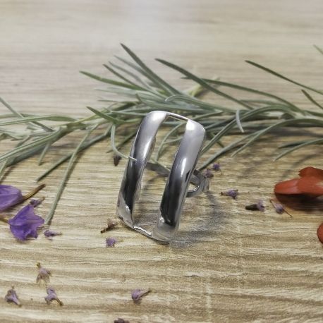 SREBRNY PIERŚCIONEK PROSTOKĄT GŁADKI SREBRO PRÓBY 925 na Arena.pl