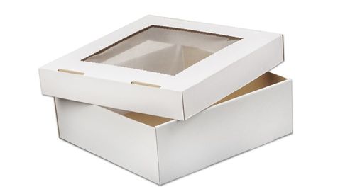 Pudełko karton na muffiny pączki 30x30x10 cm białe opakowanie z okienkiem na Arena.pl