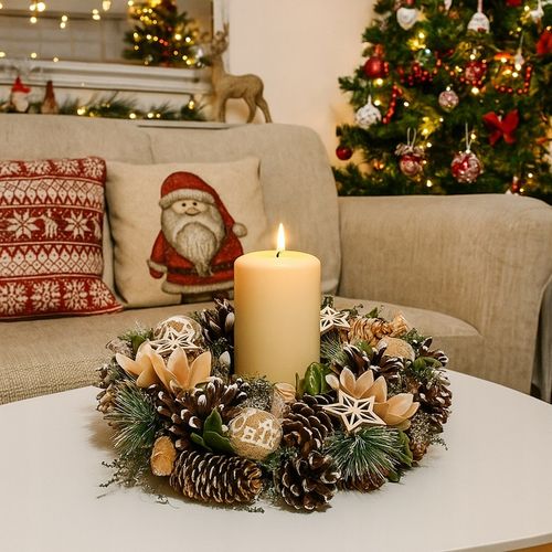 Wianek świąteczny na drzwi stroik wieniec Altom Design szyszki 30 cm na Arena.pl