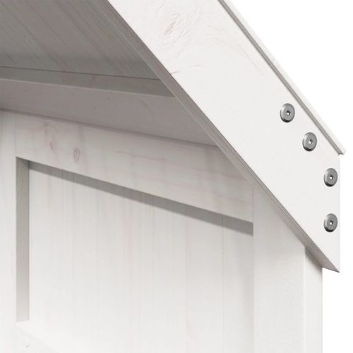 Łóżko z piętrem i daszkiem, białe, 90x200 cm, drewno sosnowe na Arena.pl