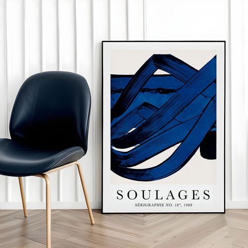 Plakat abstrakcje soulages 21x30 cm w czarnej ramie na Arena.pl