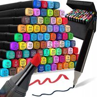 MARKERY ALKOHOLOWE DWUSTRONNE ZESTAW 80SZT + TORBA PREZENT NA DZIEŃ DZIECKA