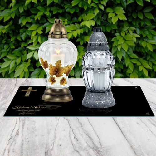 SZKLANA PODSTAWKA POD ZNICZE 25x25cm 503e Babciu na Arena.pl