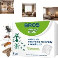 bros - zielona moc wkłady do elektro lep na owady z lampką uv 6szt