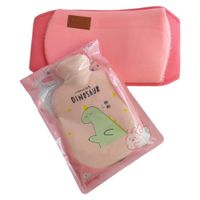 termofor gumowy w pokrowcu pluszowy pas różowy