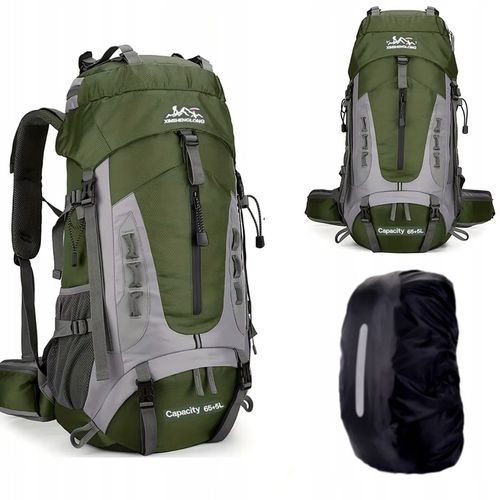 Plecak turystyczny górski w góry 70L Traper 3 GREEN z pokrowcem Trekkingowy na Arena.pl