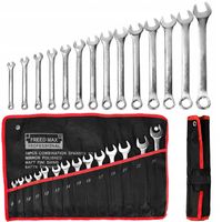 KLUCZE PŁASKIE 8-24 PŁASKO-OCZKOWE ZESTAW STALOWE 14 ELEMENTÓW POKROWIEC