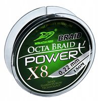 PLECIONKA WĘDKARSKA 8-splotowa 0,22 mm czarna