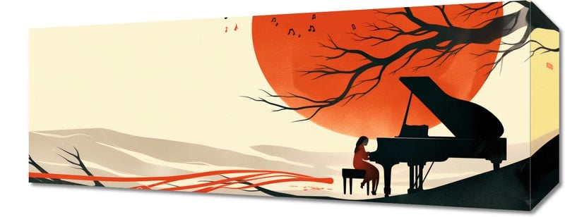 Obraz 50x20cm Pianistka zdjęcie 1