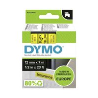 Taśma do drukarek etykiet DYMO D1 12mm x 7m czarny na żółtym S0720580
