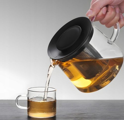 SZKLANY DZBANEK ZAPARZACZ DO HERBATY ZIÓŁ STALOWE SITKO 1,5L na Arena.pl
