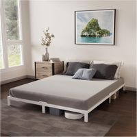 UŻYWANE  Łóżko metalowe 140x190x25cm białe z wytrzymałymi listwami Dreamzie