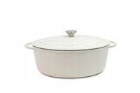 Garnek Żeliwny Owalny Tierra 30cm 4L kremowy NOIS