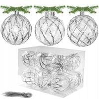 BOMBKI CHOINKOWE NIETŁUKĄCE OZDOBY ŚWIĄTECZNE CEKINY 12 szt 8 cm