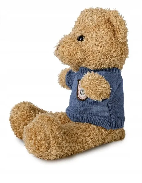 MIŚ BRĄZOWY 22 CM W SWETERKU / GRANATOWY zdjęcie 2