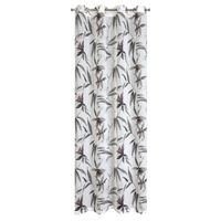 Firana na przelotkach z etaminy drukowanej RAIDA 140X250 biała+brązowa