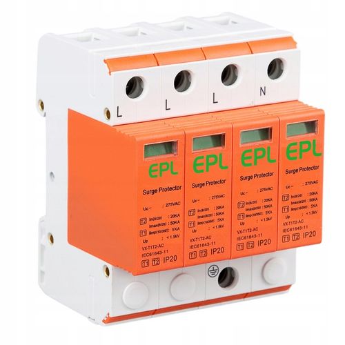 OGRANICZNIK OCHRONNIK PRZEPIĘĆ PRZEPIĘCIOWY 3-FAZ B+C T1 T2 4P 5kA AC na Arena.pl