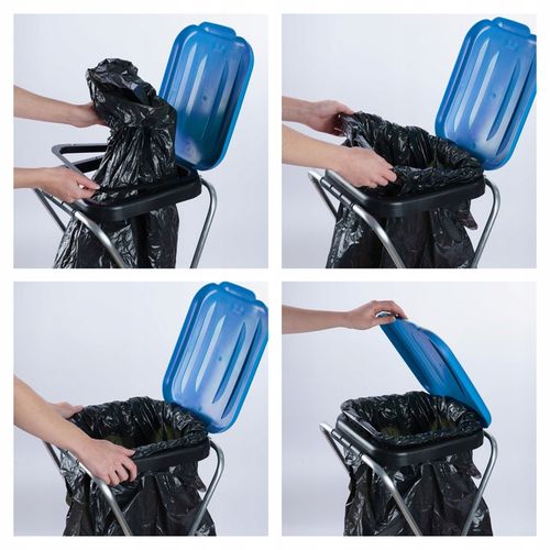 STOJAK NA WORKI DO SEGREGACJI ŚMIECI STELAŻ KOSZ 1 STANOWISKA NA ŚMIECI na Arena.pl