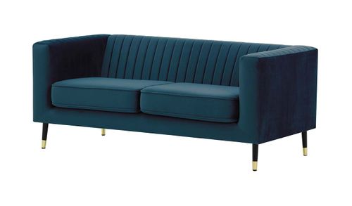 Sofa dwuosobowa Slender - niebieski - Velluto 11 na Arena.pl