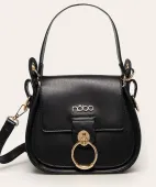 torebka podkówka listonoszka nobo czarna ze złotymi dodatkami