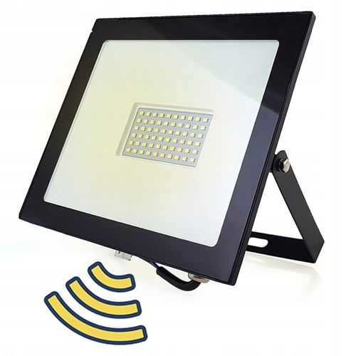 Naświetlacz halogen lampa LED z czujnik ruchu 50W CIEPŁY AUTOMATYCZNY IP65 na Arena.pl