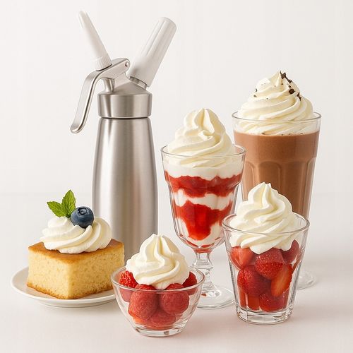 Syfon QUICK CREAM WHIPPER do Bitej Śmietany Saturator Srebrny 0,5L ART na Arena.pl