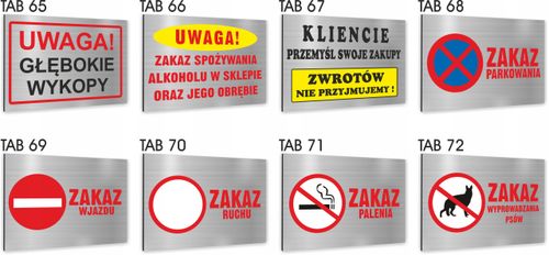 Tabliczka Znak Tablica UWAGA PRÓG nadruk uv na Arena.pl