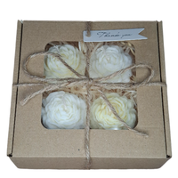 Świece Sojowe Prezent Zestaw 4 Piwonie Dzień Babci Dziadka Walentynki