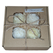 Świece Sojowe Prezent Zestaw 4 Piwonie Dzień Babci Dziadka Walentynki