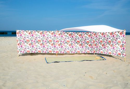 PARAWAN PLAŻOWY Akwarelowe kwiaty z indywidualnym  napisem 8 PANELI 3.8 na Arena.pl