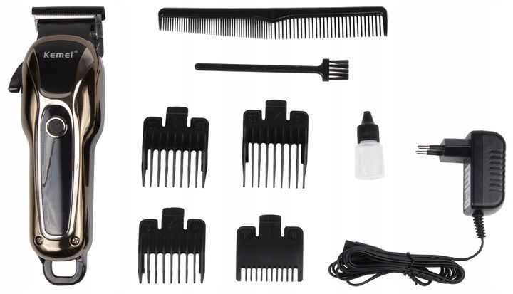 BEZPRZEWODOWA MASZYNKA DO STRZYŻENIA WŁOSÓW KEMEI KM-1990 BARBER USB LCD zdjęcie 11