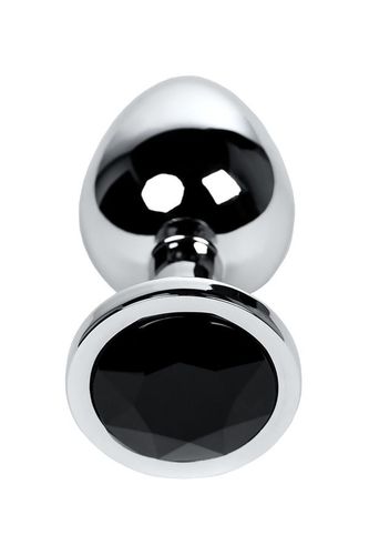Silver Anal Plug Toyfa Metal With Black Round-Shaped Gem na Arena.pl