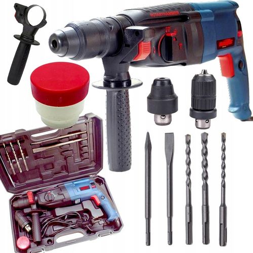 MŁOTOWIERTARKA WIERTARKA MŁOT UDAROWY 2600W MOCNA SDS+ ZESTAW WALIZKA na Arena.pl