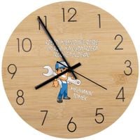 Bambusowy ZEGAR ścienny nadruk UV ŚMIESZNY prezent dla MECHANIKA + imię