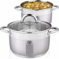 GARNEK Z SZKLANĄ POKRYWKĄ SOLID 1,3L 14 CM STAL NIERDZEWNA INDUKCJA GAZ